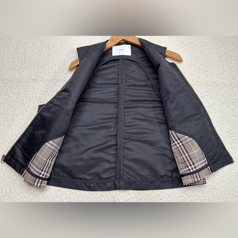 Goodfight Full Zip 100% Nylon Vest Black and Plaid Size XL New Without Tags - Picture 6 of 8